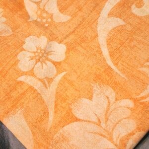 Fabric - Orange and Cream Floral Upholstery Fabric